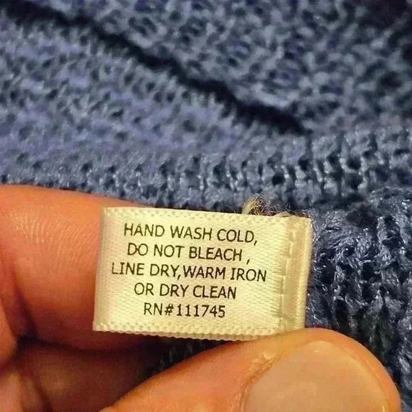 Eloquii Blue Crochet Knit V-neck 3/4 Sleeve Cotton Blend Sweater Size 18/20 EUC - Picture 7 of 11